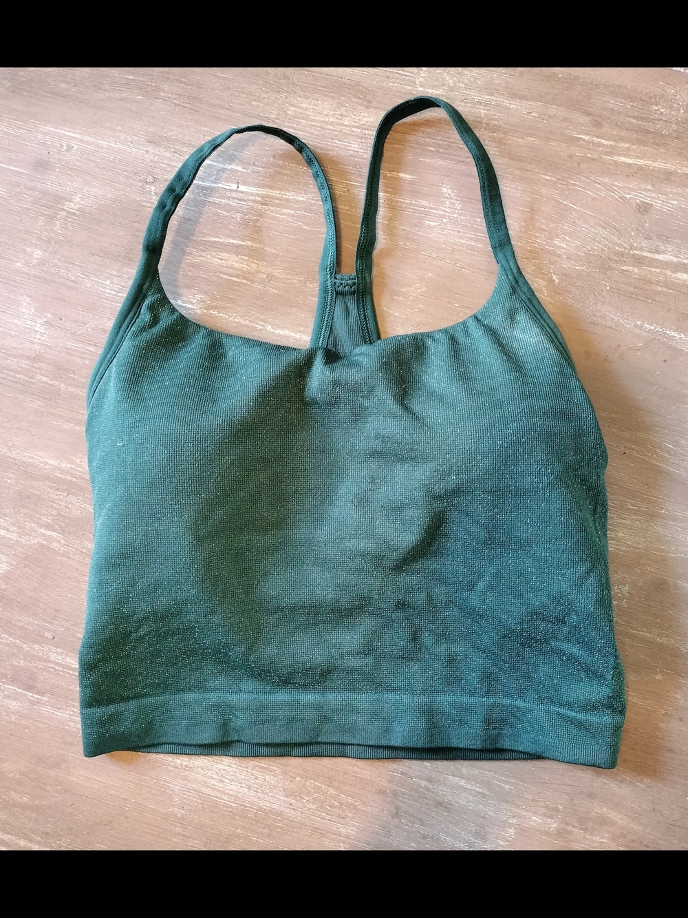 All in Motion Dark Green Racerback Brami Crop Top Sports Bra